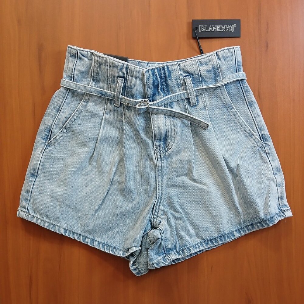 Blank NYC Paperbag High Waist Denim Shorts - 24W